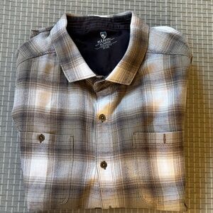Kuhl Brown and White Plaid Shirt